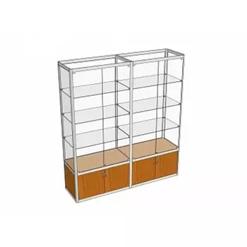 Витрина П2п 17804002000, ЛДСП, стекло, серая