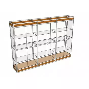 Витрина П3фн 26604002100, ЛДСП, стекло, серая