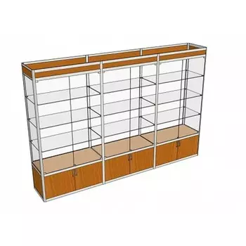 Витрина П3фп 26604002120, ЛДСП, стекло, серая