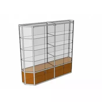 Витрина ТР3п, 20005002000, ЛДСП, стекло, серая