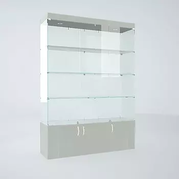 Витрина В 154 ВД, 15204502150, ЛДСП, стекло, серая