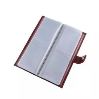 Визитница на кнопке, 18 листов, цвет красный