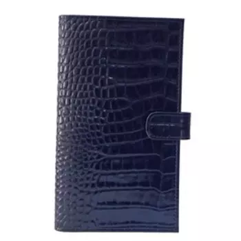 Визитница на кнопке, 24 листа, цвет синий