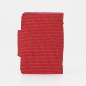 Визитница на кнопке, 24 карты, цвет красный