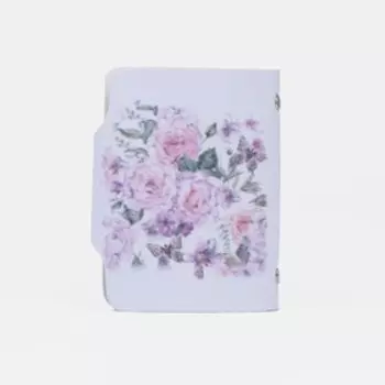 Визитница на кнопке, 28 карт, цвет белый