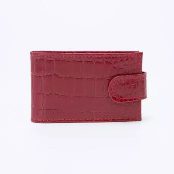 Визитница на кнопке, 18 карт, цвет красный