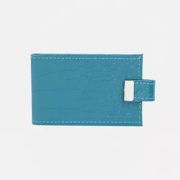 Визитница на кнопке, 18 карт, цвет бирюзовый