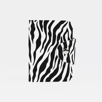 Визитница на кнопке, 24 карты, цвет белый/чёрный