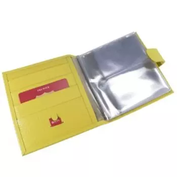 Визитница на кнопке, 18 листов, цвет жёлтый
