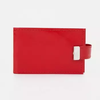 Визитница на кнопке, 18 карт, цвет алый