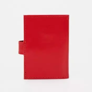 Визитница на кнопке, 18 карт, цвет красный