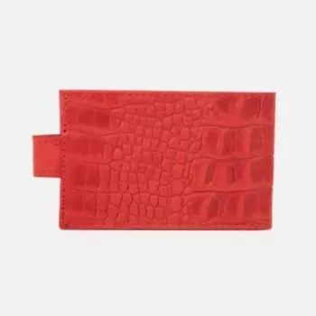 Визитница на кнопке, 18 карт, цвет красный