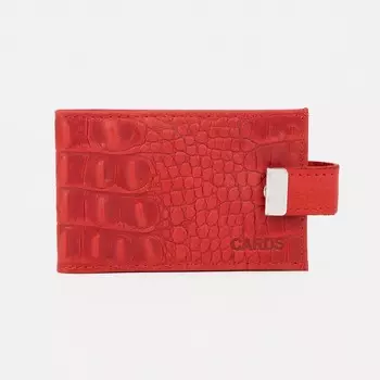 Визитница на кнопке, 18 карт, цвет красный