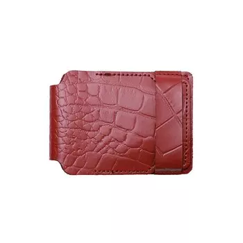 Визитница, натуральная кожа, см, БОРДО