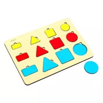 Рамка - вкладыш «Геометрические фигуры», 12 вкладышей