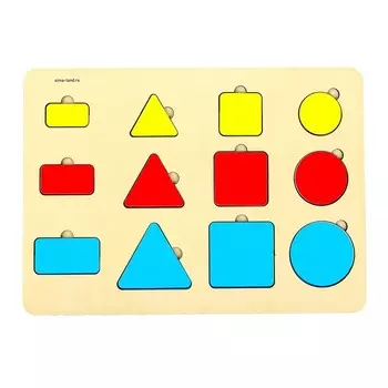 Рамка - вкладыш «Геометрические фигуры», 12 вкладышей