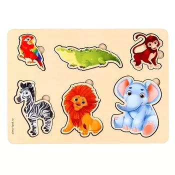 Рамка - вкладыш «Животные Африки», 6 вкладышей