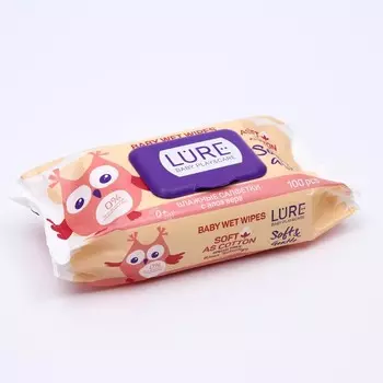 Влажные салфетки детские Lure 0+ big-pack с крышкой 100шт.