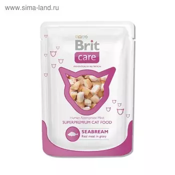 Влажный корм Brit Care White Fish для кошек, морской лещ, 80 г