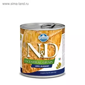Влажный корм Farmina N&amp;D Low Grain Dog для собак, ягненок/черника, 285 г