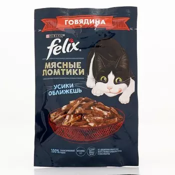 Влажный корм Felix Мясные ломтики, говядина, 75 г