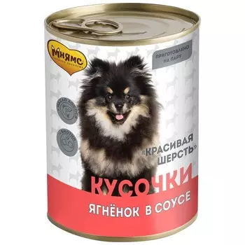 Влажный корм "Мнямс" «КРАСИВАЯ ШЕРСТЬ» для собак, ягненок в соусе, 400 г