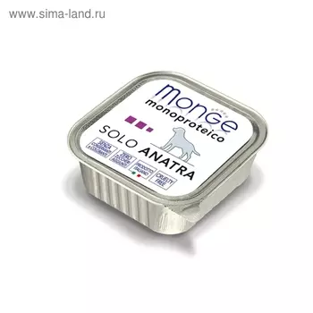 Влажный корм Monge Dog Monoproteico Solo для собак, паштет из утки, ламистер, 150 г