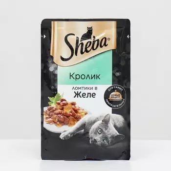 Влажный корм Sheba для кошек, кролик в желе, пауч, 75 г