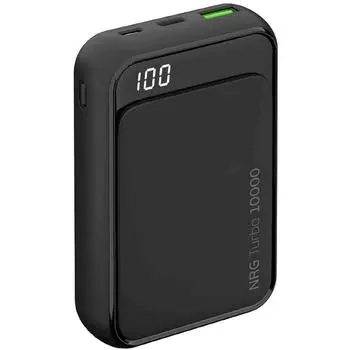 Внешний аккумулятор Deppa (33555) NRG Turbo, 10000мАч, 2xUSB, 1xUSB-C, 3A, QC 3.0, черный