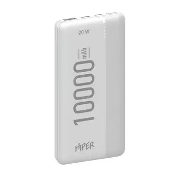 Внешний аккумулятор Hiper MX Pro 10000, 10000 мАч, 3A, USB, QC, PD, белый