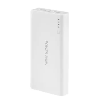 Внешний аккумулятор LuazON PB-10, 10200 мАч, 2 USB, 1 A, индикатор зарядки и фонарик, МИКС