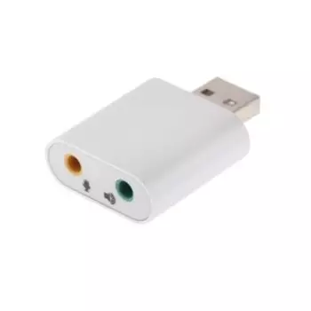Внешняя звуковая карта Luazon, USB, разъемы Jack: наушники и микрофон, серая
