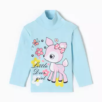 Водолазка для девочек, цвет светло-голубой, рост 98 см