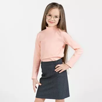 Водолазка для девочек, рост 140 см, цвет светло-персиковый