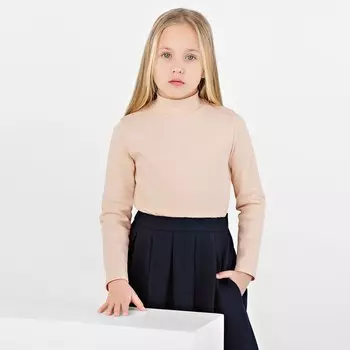 Водолазка для девочек, рост 158 см, цвет бежевый