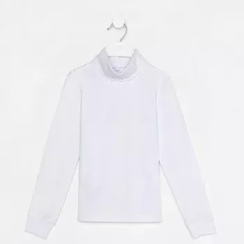 Водолазка для девочки, цвет белый, рост 128 см