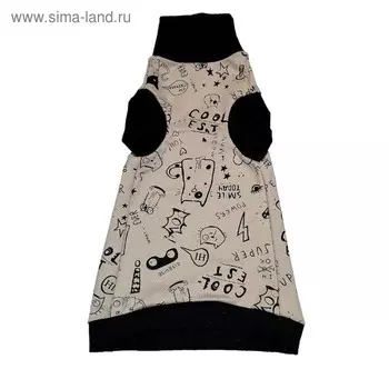 Водолазка для кошек «Веселые коты», размер XL (ДС 38 см, ОШ 22-36 см, ОГ 38-44 см)