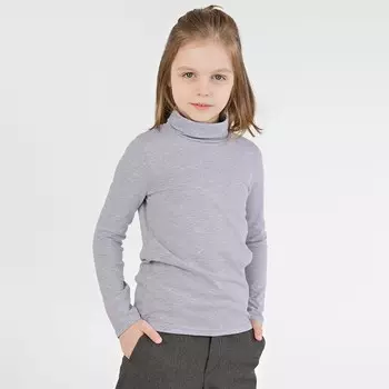 Водолазка для мальчика, рост 122 см, серый меланж