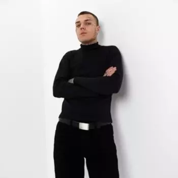 Водолазка мужская, цвет чёрный, размер 50