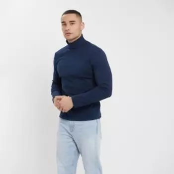 Водолазка мужская MINAKU: Basic line MAN цвет индиго, размер 48