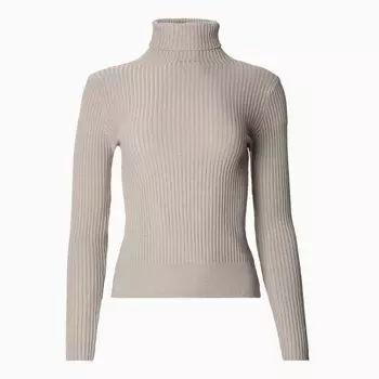 Водолазка женская, цвет бежево-серый, размер 44-48