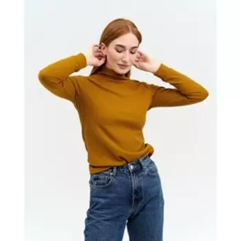 Водолазка женская, цвет горчичный, размер 52