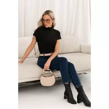 Водолазка женская с коротким рукавом Eliseeva Olesya, размер 46, цвет чёрный