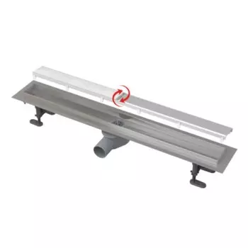 Водоотводящий желоб Alcadrain Fit&Go APZ13-DOUBLE9-550, с двухсторонней решеткой, 550 мм