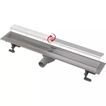 Водоотводящий желоб Alcaplast Fit&Go APZ13-DOUBLE9-750, с двухсторонней решеткой, 750 мм