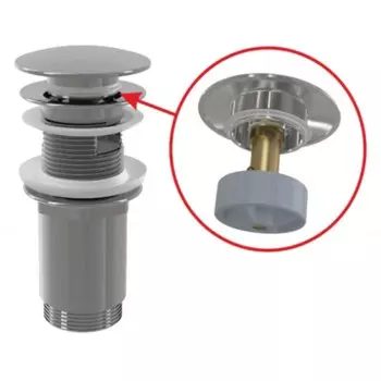 Водослив для умывальника Alcadrain A392C, 5/4", механизм click/clack, цельнометаллический