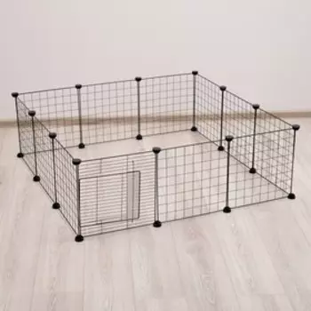 Вольер 12 секций, металлический, 10510535 см, (3535 см звено), чёрный