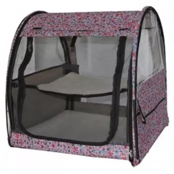 Вольер выставочный, полукруглый со шторками, микс, 68 х 68 х 70 см