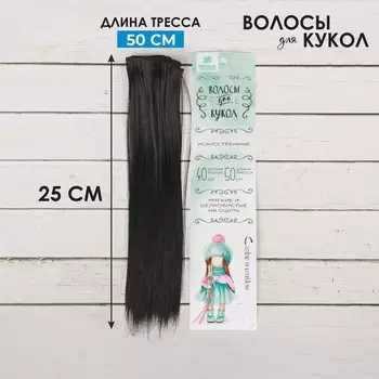 Волосы - тресс для кукол «Прямые» длина волос: 25 см, ширина: 100 см, цвет № 1