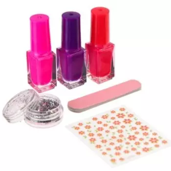 Маникюрный набор, 3 лака, пилочка, блестки, наклейки, "Подружки", Сказочный патруль